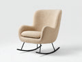 Mecedoras de tela bouclé 84x75x95 cm - crema y negro - estilo moderno para salón