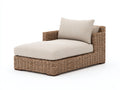 Tumbonas ratán y tela 178x82x74 cm - marrón-beige - diseño modular de exterior