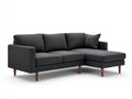 Sofás de esquina de tela 245x155x83 cm - gris oscuro y marrón - estilo moderno para salón