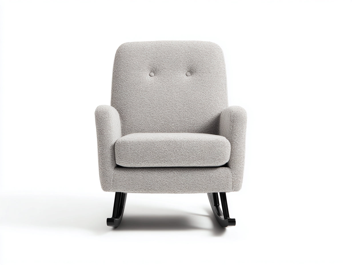 Mecedoras de tela gris 80x72x92 cm - gris claro y negro - diseño moderno para salón