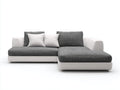 Sofás de esquina tela y piel sintética 240x160x82 cm - blanco-gris - diseño moderno con chaise longue