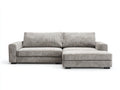 Sofás de esquina de tela acanalada 260x165x82 cm beige diseño moderno