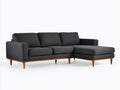 Sofás de esquina tela 245x160x85 cm - gris-negro - diseño moderno con chaise longue