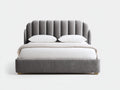 Camas dobles tela 200x160x118 cm - gris - diseño moderno con cabecero acolchado