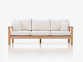 Sofás de exterior de madera 220x78x76 cm - madera natural-crema - para terraza y jardín