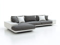 Sofás de esquina tapizado 285x170x78 cm - blanco-gris - para salón moderno