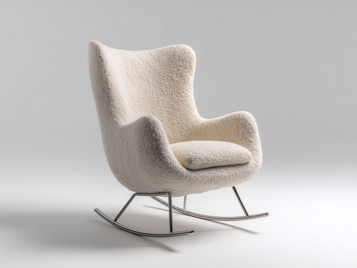 Mecedoras tela 78x90x105 cm - blanco crema - diseño moderno