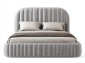 Camas dobles tapizada 215x170x118 cm - gris - diseño acolchado moderno