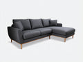 Sofás de esquina tapizado 270x165x82 cm - gris oscuro - para salón con chaise longue