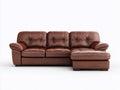 Sofás de esquina de piel 275x165x85 cm - marrón - para salón moderno