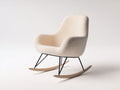 Mecedoras de tela bouclé 85x75x95 cm - crema y negro - diseño moderno nórdico