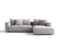 Sofás de esquina de tela 280x165x78 cm - gris claro - diseño moderno para salón