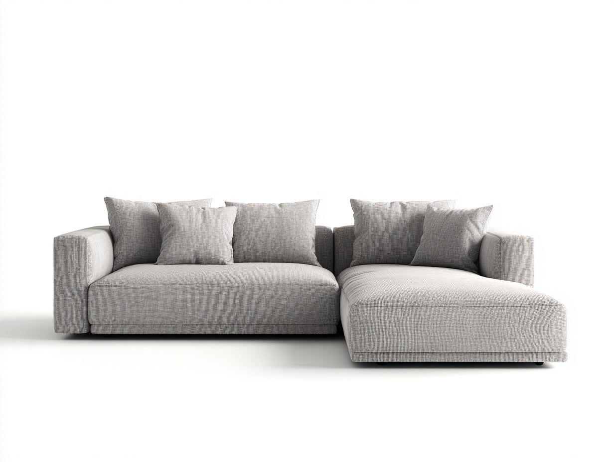 Sofás de esquina de tela 280x165x78 cm - gris claro - diseño moderno para salón
