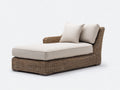 Tumbonas de ratán 185x75x80 cm - marrón-beige - diseño exterior con respaldo lateral