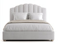 Camas dobles tapizadas 210x165x125 cm - beige claro - diseño clásico para dormitorio