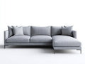 Sofás de esquina de tela 285x165x82 cm - gris claro - diseño moderno