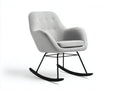 Mecedoras tela bouclé 76x89x91 cm - gris claro-negro - diseño moderno con base mecedora