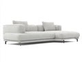 Sofás de esquina de tela 310x170x72 cm - beige claro - diseño bajo moderno